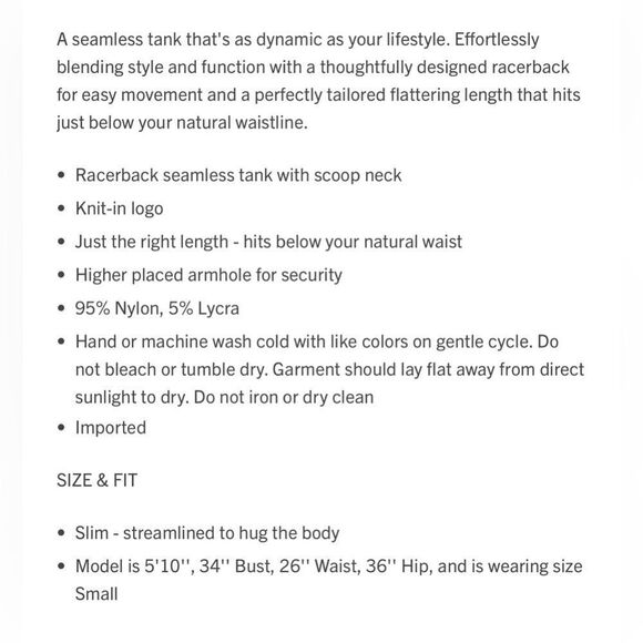 Alala Top Womens size Large Barre Racer Back TankTop Scoop Neck Seamless New - Picture 16 of 16